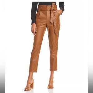 NWT Lucy Paris Revolve Faux Leather Paperbag-Waist Pants